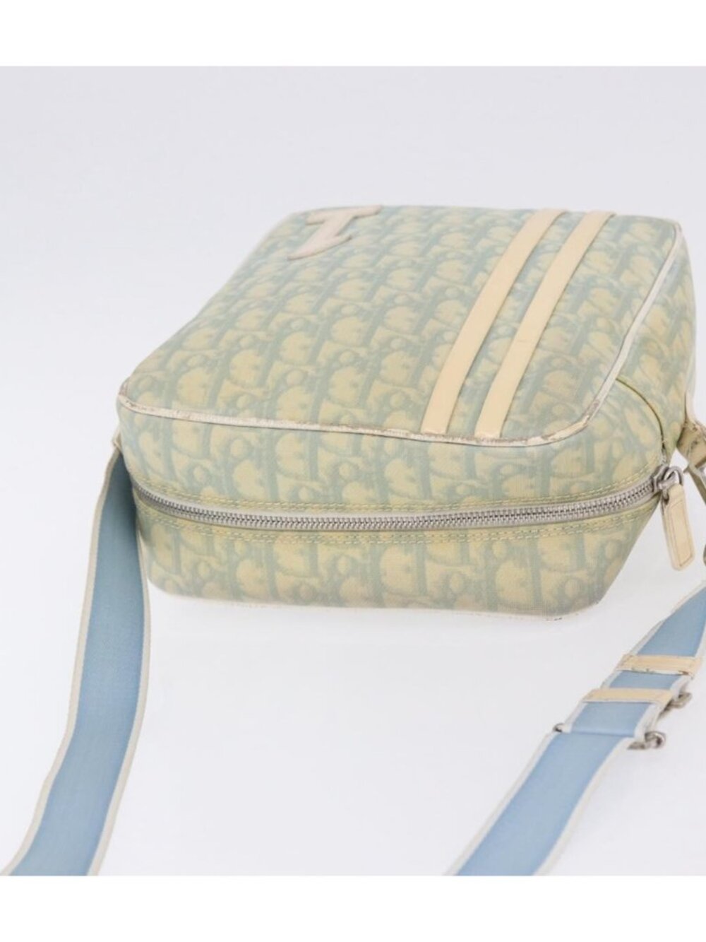 Christian Dior Trotter Canvas Shoulder Bag PVC Light Blue Silver - Picture 4 of 16